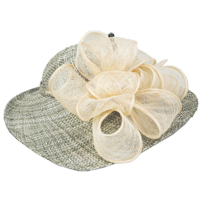 Jeanne Marie | Hat Pin and Swirls Tweed Ramie-Sisal Straw Dress Hat | 122449 | profile | SAGE MIX