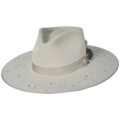 Stetson | Night Sky S Wide Brim Wool Felt Fedora Hat | 130721 | lead | BONE
