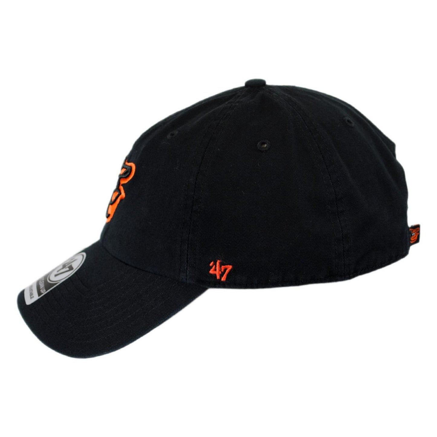 47 Brand | Baltimore Orioles MLB Clean Up Strapback Baseball Cap Dad Hat | 203381 | profile | BLACK