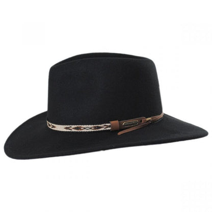 Stetson | Ashley Crushable Wool Felt Earflap Aussie Hat | 130710 | profile | BLACK