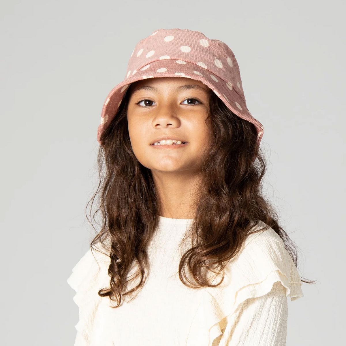 San Diego Hat Company | Kid's Polka Dot Cotton Corduroy Bucket Hat | 508834 | lsfone | BLUSH