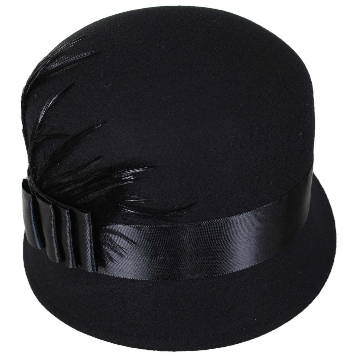 sur la tete | Chloe Wool Felt Cloche Hat | 125511 | front | BLACK