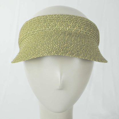 Jeanne Simmons | Toyo Braid Straw Tweed Visor Hat | 196207 | front | GREEN TWEED