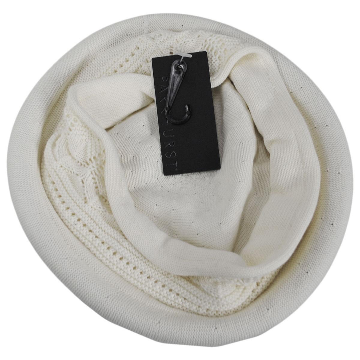 Parkhurst | Pointelle Cotton Knit Topper Beanie Hat | 500853 | under | NATURAL