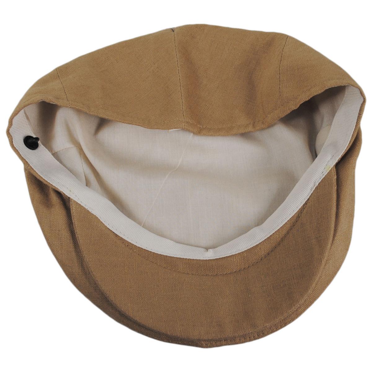 Jaxon Hats | Linen and Cotton Newsboy Cap | 167774 | under | CAMEL