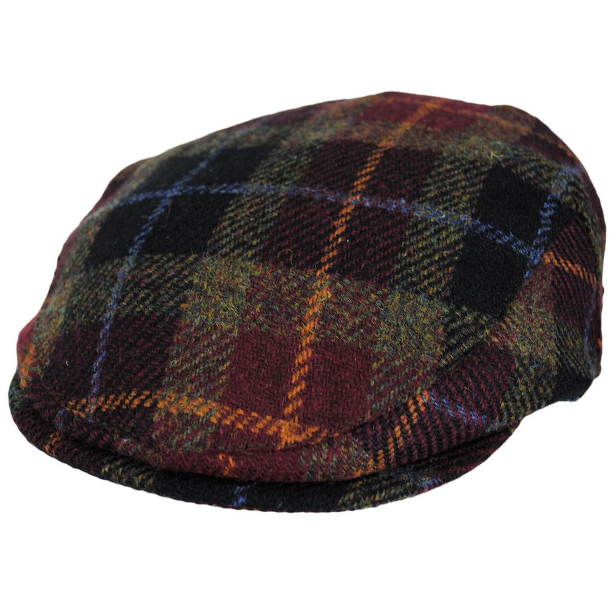 Jaxon & James | Callanish Harris Tweed Wool Ivy Cap | 170020 | lead | GREEN/RED/BLACK