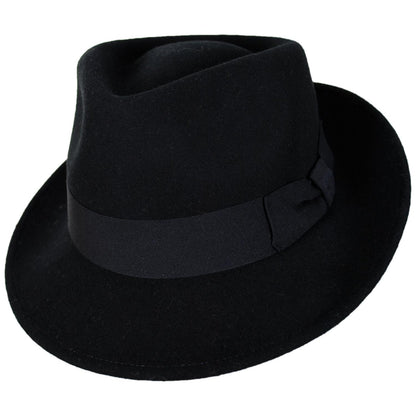 Bigalli | Quick Step Wool Felt Fedora Hat | 131439 | lead | BLACK