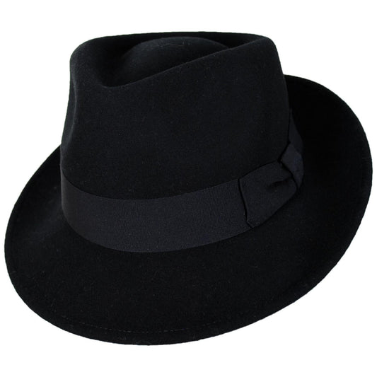 Bigalli | Quick Step Wool Felt Fedora Hat | 131439 | lead | BLACK
