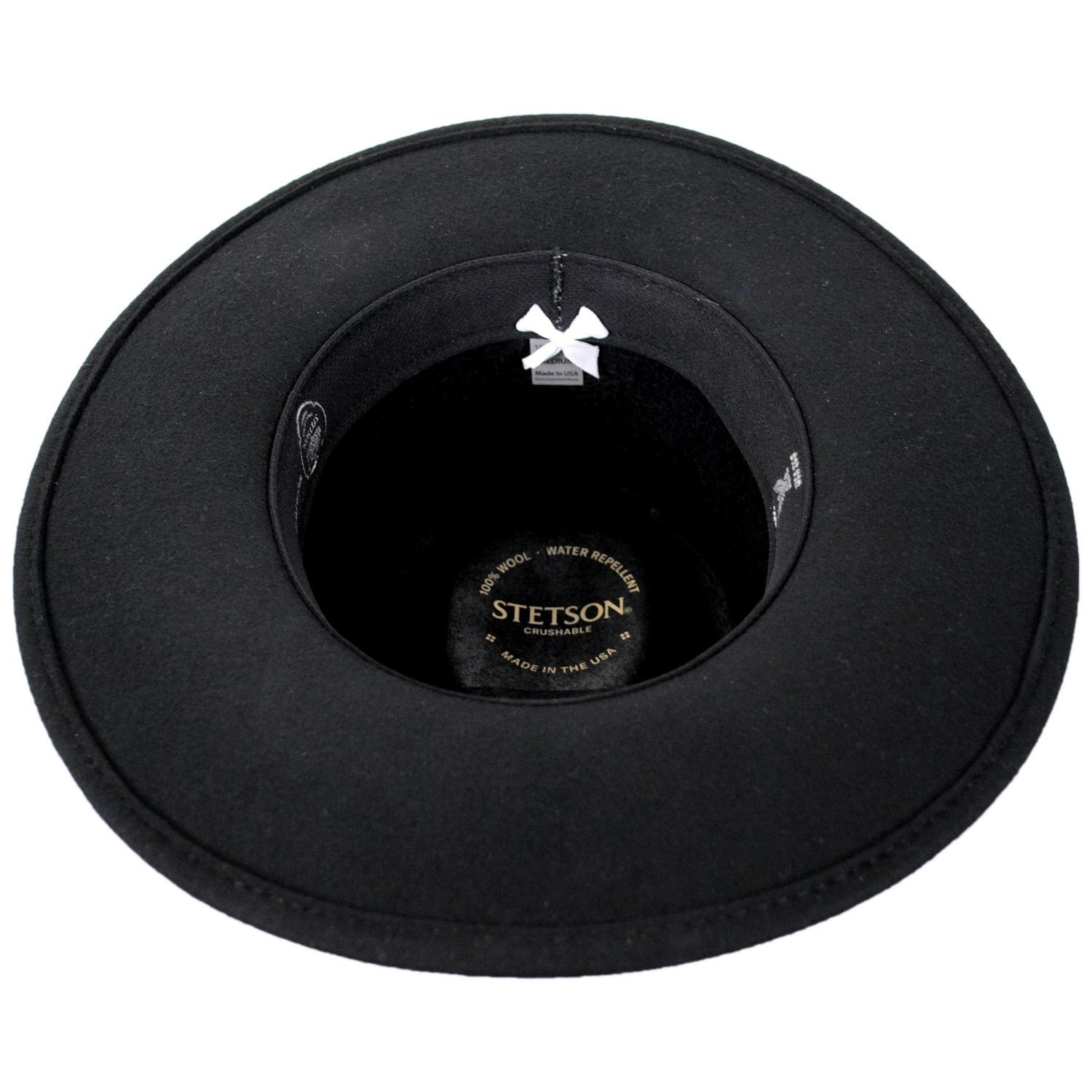 Stetson | USA 250th Bozeman Crushable Wool Felt Outback Hat | 130660 | under | BLACK