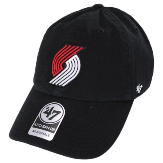47 Brand | Portland Trail Blazers NBA Clean Up Strapback Baseball Cap Dad Hat | 204090 | lead | BLACK
