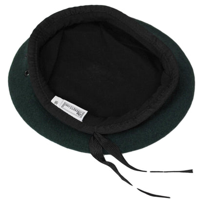 Village Hat Shop | Wool Military Beret - Dark Green | 152540DG | under | DARK GREEN