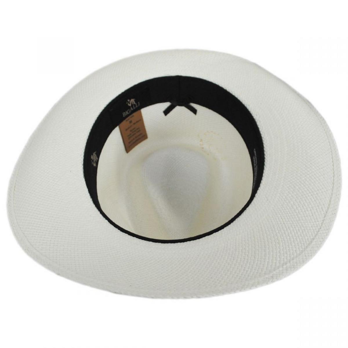 Bigalli | Santorini Panama Straw Fedora Hat | 129207 | under | WHITE