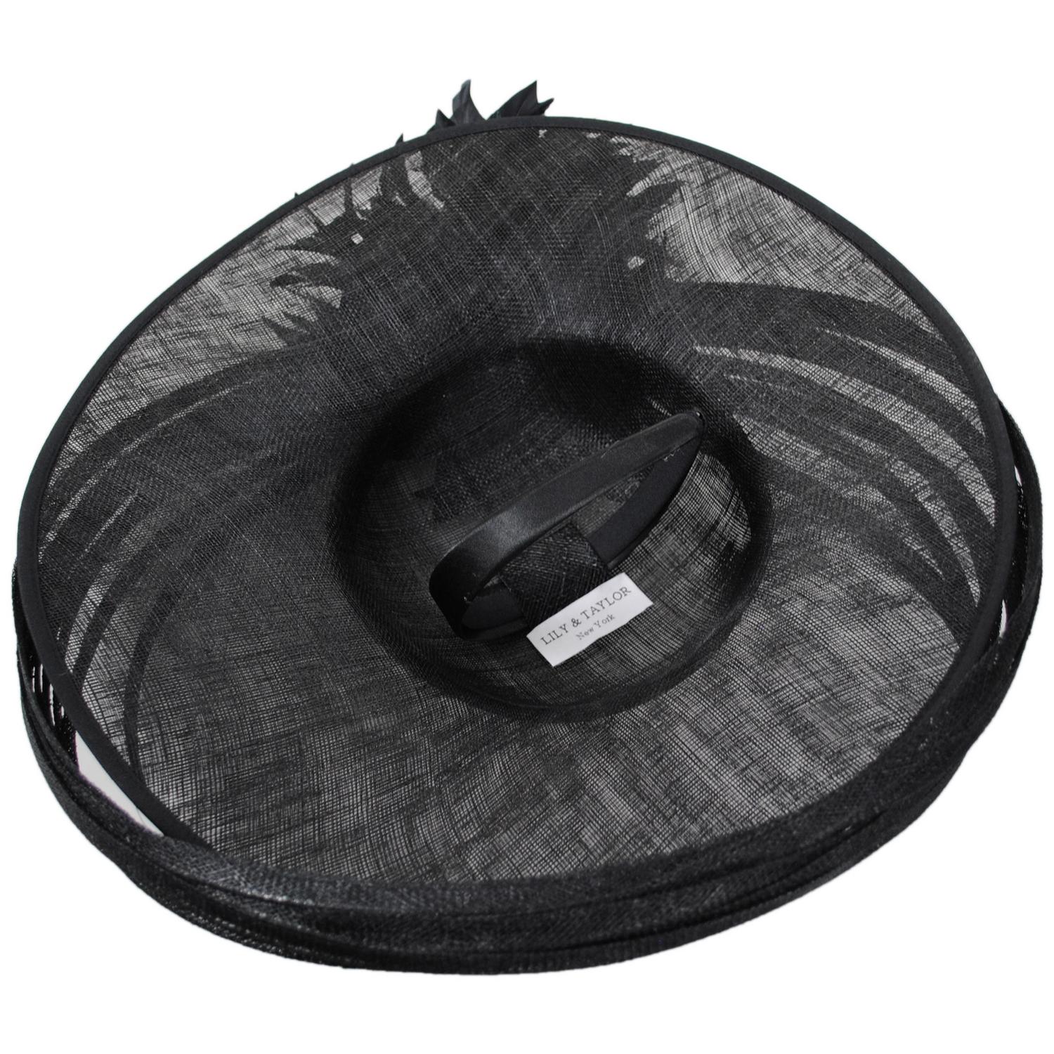 Lily & Taylor | Saturnalia Sinamay Straw Fascinator Hat | 124274 | under | BLACK