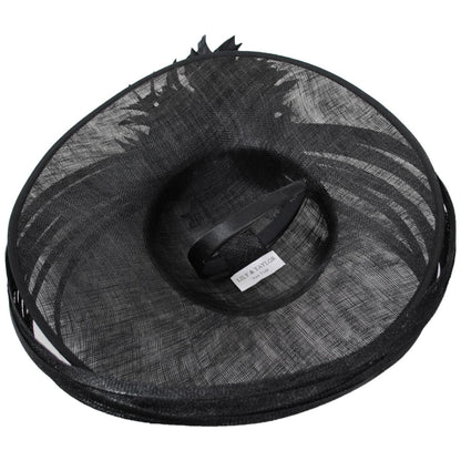 Lily & Taylor | Saturnalia Sinamay Straw Fascinator Hat | 124274 | under | BLACK