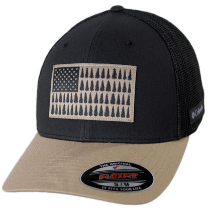 Columbia Sportswear | Tree Flag Mesh Flexfit Fitted Baseball Cap | 400139 | lead | SHARK/BRITISH TAN