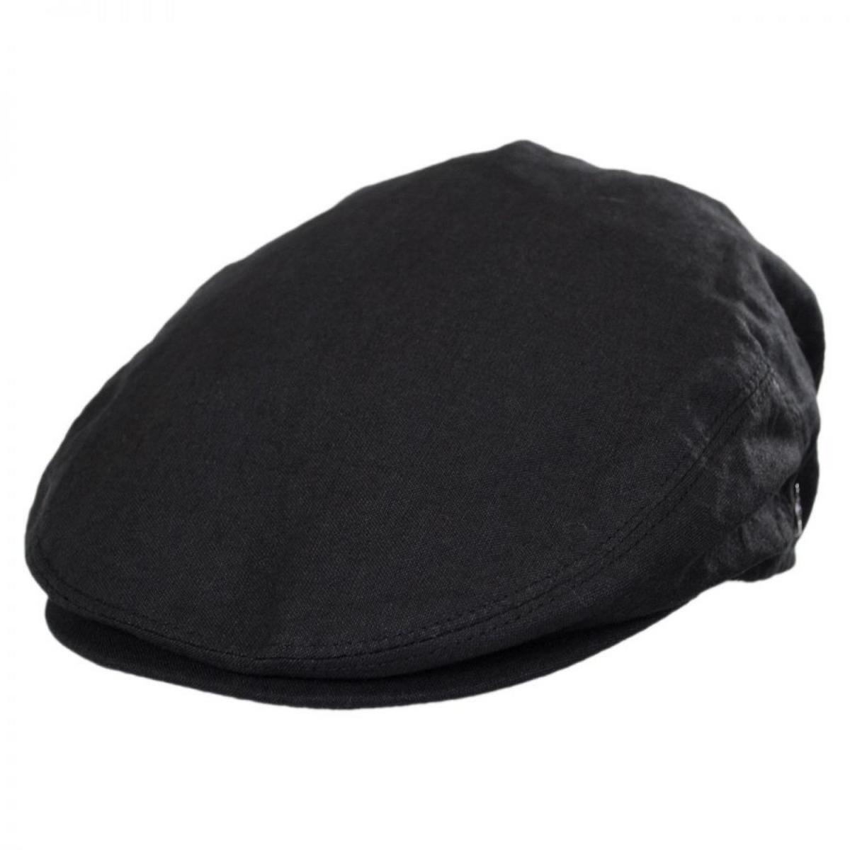 Jaxon Hats | Linen and Cotton Ivy Cap | 167732 | lead | BLACK