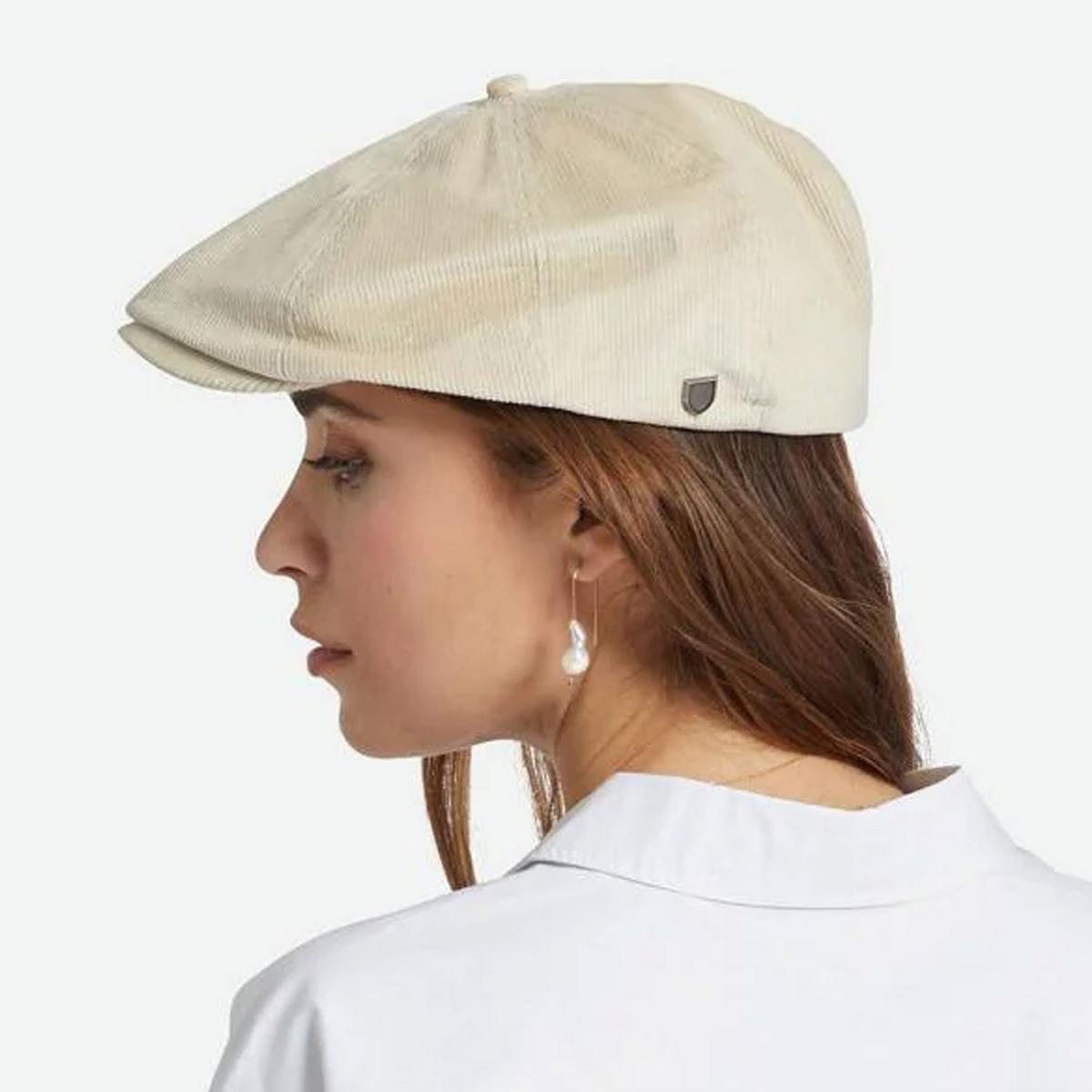 BRIXTON HATS | Brood Cotton Corduroy Newsboy Cap - White Cap | 161531WC | lsfone | WHITE CAP
