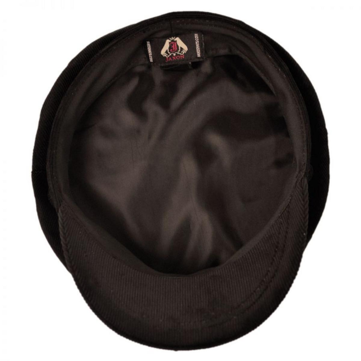 Jaxon Hats | Corduroy Fiddler's Cap | 181016 | under | BROWN