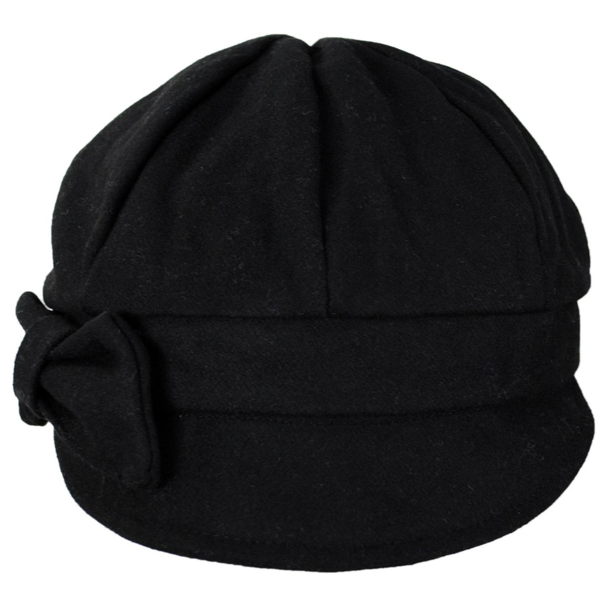San Diego Hat Company | Side Bow Wool Newsboy Cap | 108669 | front | BLACK