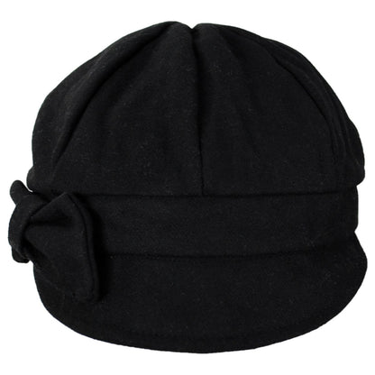 San Diego Hat Company | Side Bow Wool Newsboy Cap | 108669 | front | BLACK