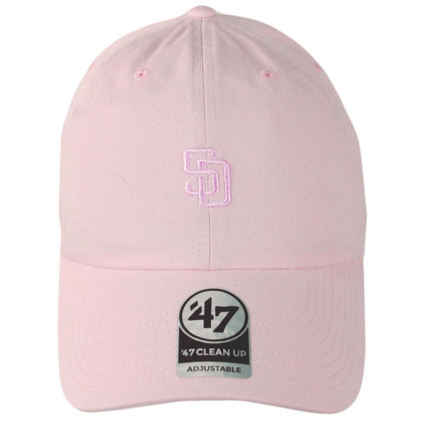 47 Brand | San Diego Padres MLB Tonal Base Runner Clean Up Strapback Baseball Cap Dad Hat | 204431 | front | DIGITAL PINK