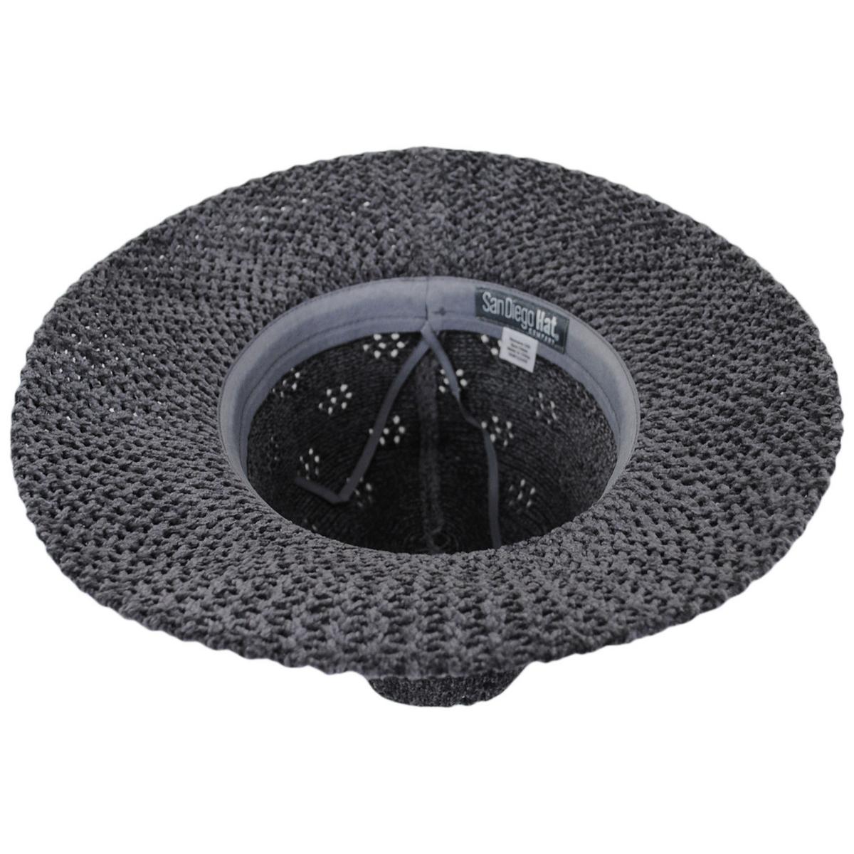 San Diego Hat Company | Walnut Grove Chenille Knit Fedora Hat | 108943 | under | CHARCOAL
