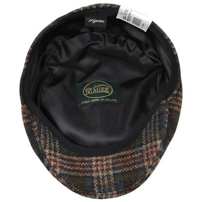 Wigens Caps | Magee Multi Check Wool Modern Ivy Cap | 161968 | under | DARK BLUE