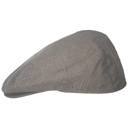 Baskerville Hat Company | Talbot Cotton Micro Houndstooth Ivy Cap | 167676 | profile | TAUPE