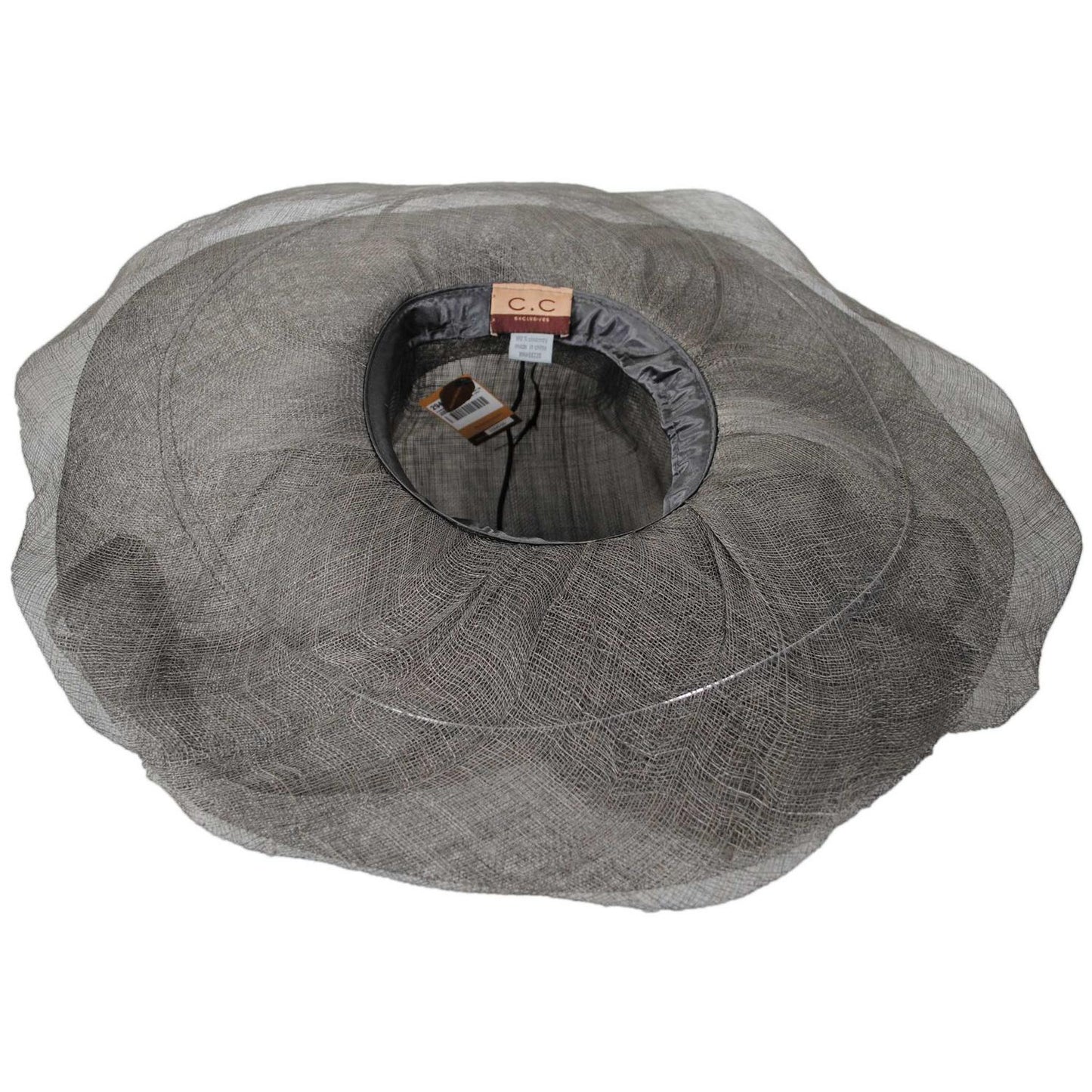 C.C Hats | Sinamay Straw Double Brim Boater Dress Hat | 124267 | under | GREY