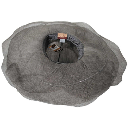 C.C Hats | Sinamay Straw Double Brim Boater Dress Hat | 124267 | under | GREY