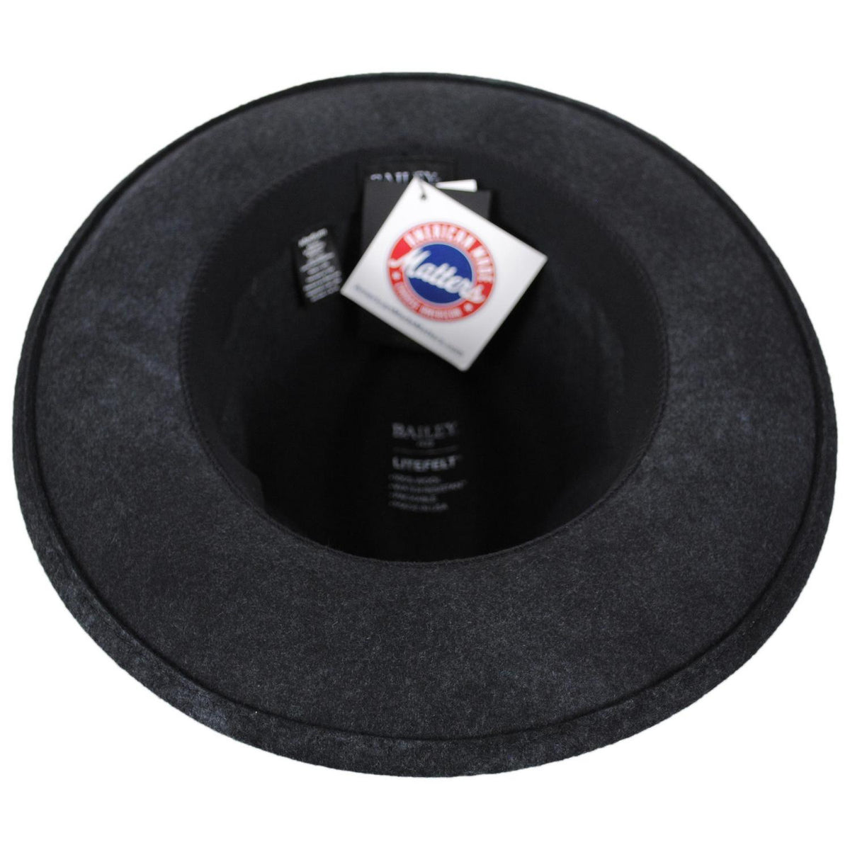 Bailey 1922 | Rawn Wool LiteFelt Fedora Hat | 133312 | under | ELEPHANT GREY SWIRL