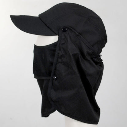 Kangol | Multi-Utility Neck-Flap Mask Strapback Baseball Cap | 201136 | front | BLACK