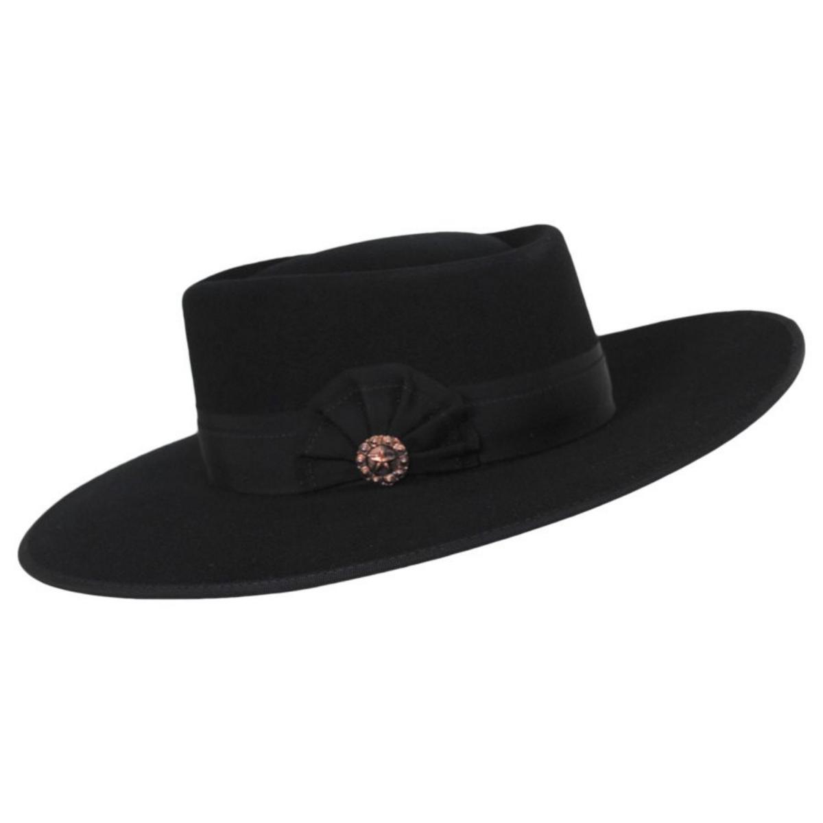 Renegade | Cowpuncher Wool and Angora Felt Gambler Hat | 100810 | profile | BLACK