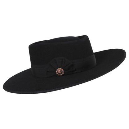 Renegade | Cowpuncher Wool and Angora Felt Gambler Hat | 100810 | profile | BLACK
