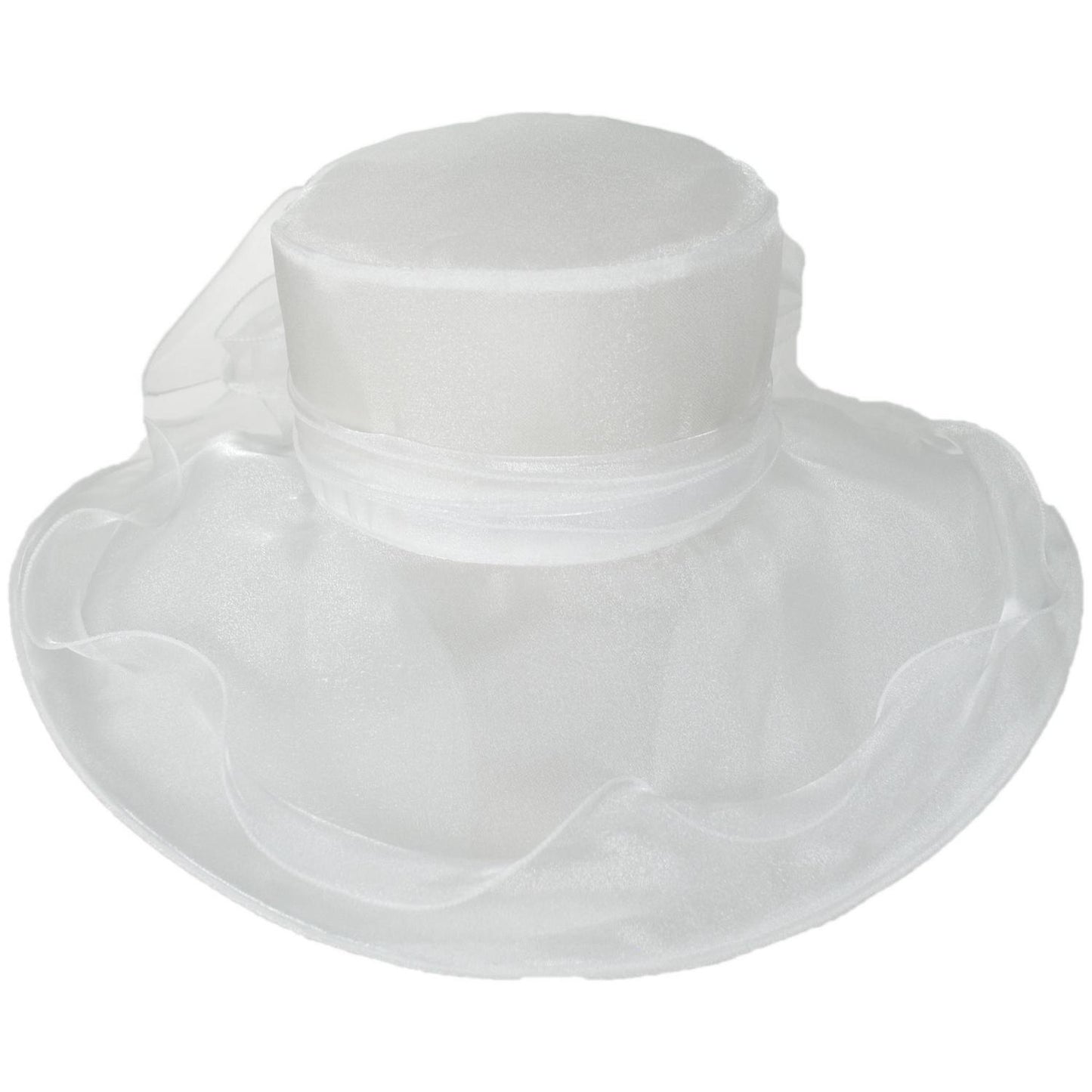 San Diego Hat Company | Organza Pearl Boater Dress Hat | 121052 | front | WHITE