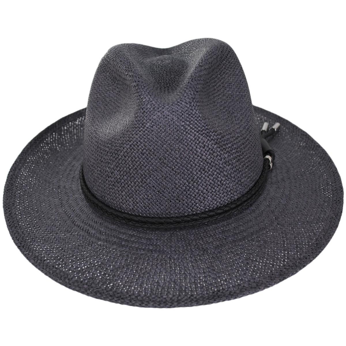 Bailey 1922 | Felton Panama Straw Fedora Hat | 127923 | front | GRAPHITE