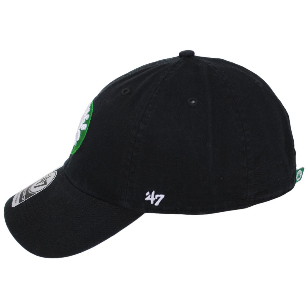 47 Brand | Boston Celtics NBA Clean Up Strapback Baseball Cap Dad Hat | 203951 | profile | BLACK