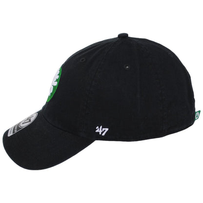 47 Brand | Boston Celtics NBA Clean Up Strapback Baseball Cap Dad Hat | 203951 | profile | BLACK