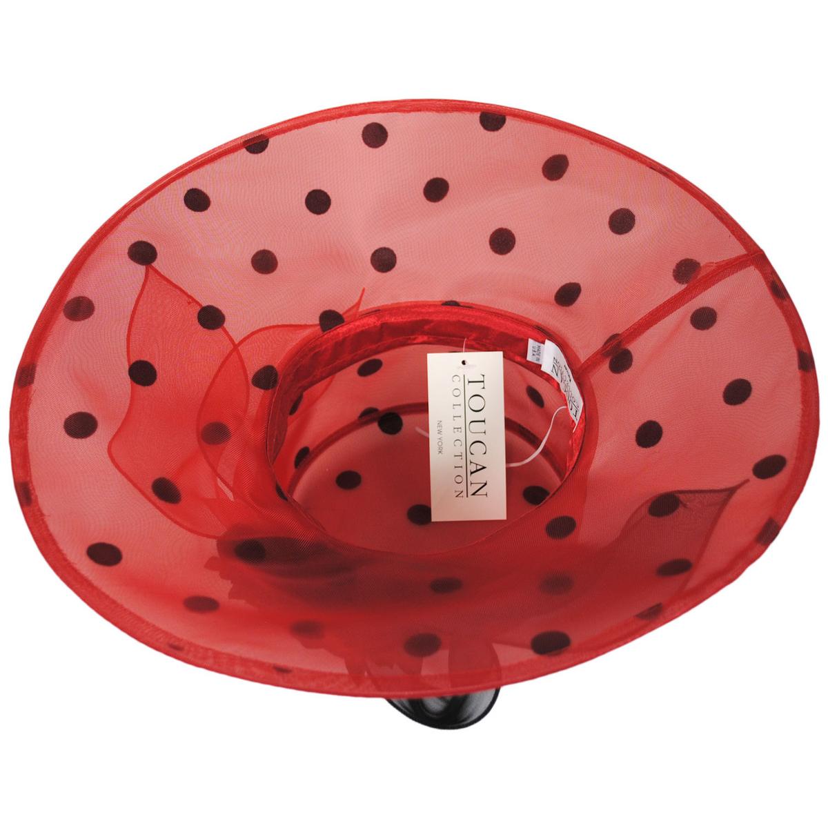 Toucan Collection | Polka Dot Organza Hatter Dress Hat - Made to Order | 121650 | under | RED