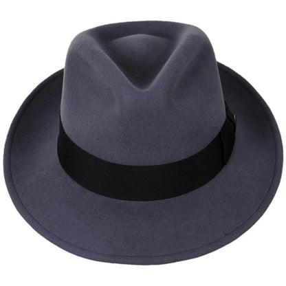 Jaxon Hats | C-Crown Crushable Wool Felt Fedora Hat | 135003 | front | GREY