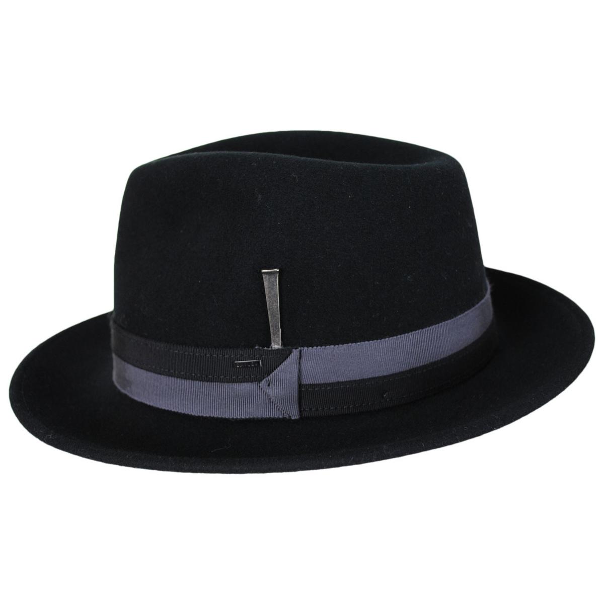 Bailey 1922 | Appley Elite Velour Wool Felt Fedora Hat | 130398 | profile | BLACK