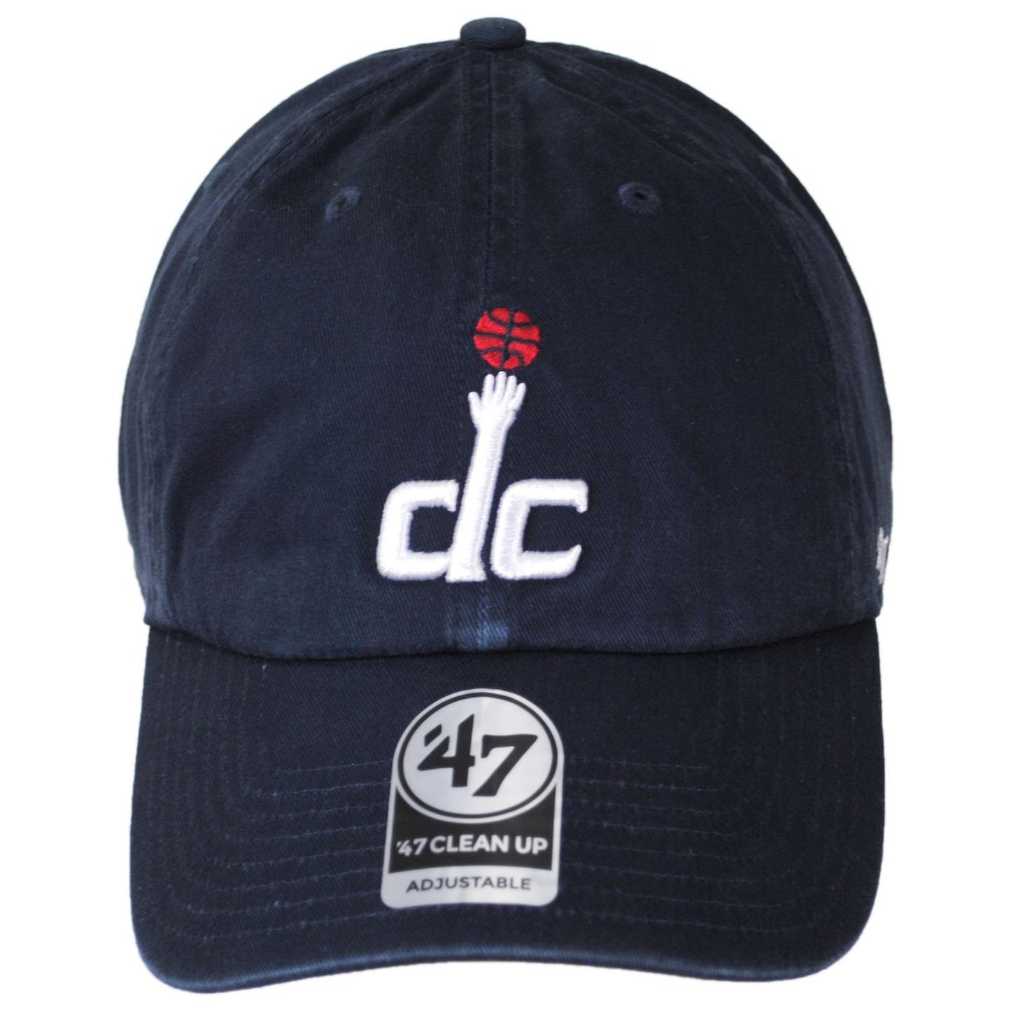 47 Brand | Washington Wizards NBA Clean Up Strapback Baseball Cap Dad Hat | 204180 | front | NAVY