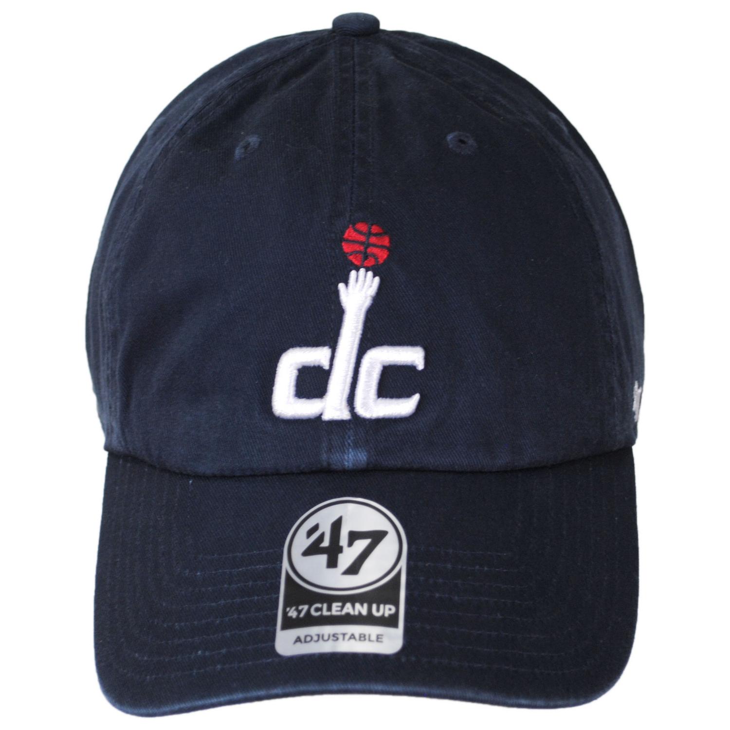 47 Brand | Washington Wizards NBA Clean Up Strapback Baseball Cap Dad Hat | 204180 | front | NAVY