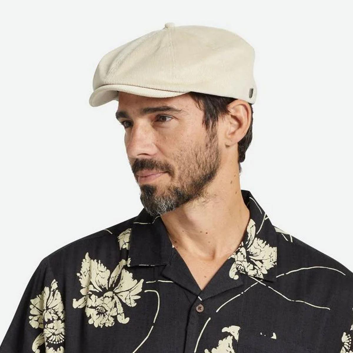 BRIXTON HATS | Brood Cotton Corduroy Newsboy Cap - White Cap | 161531WC | lsmone | WHITE CAP