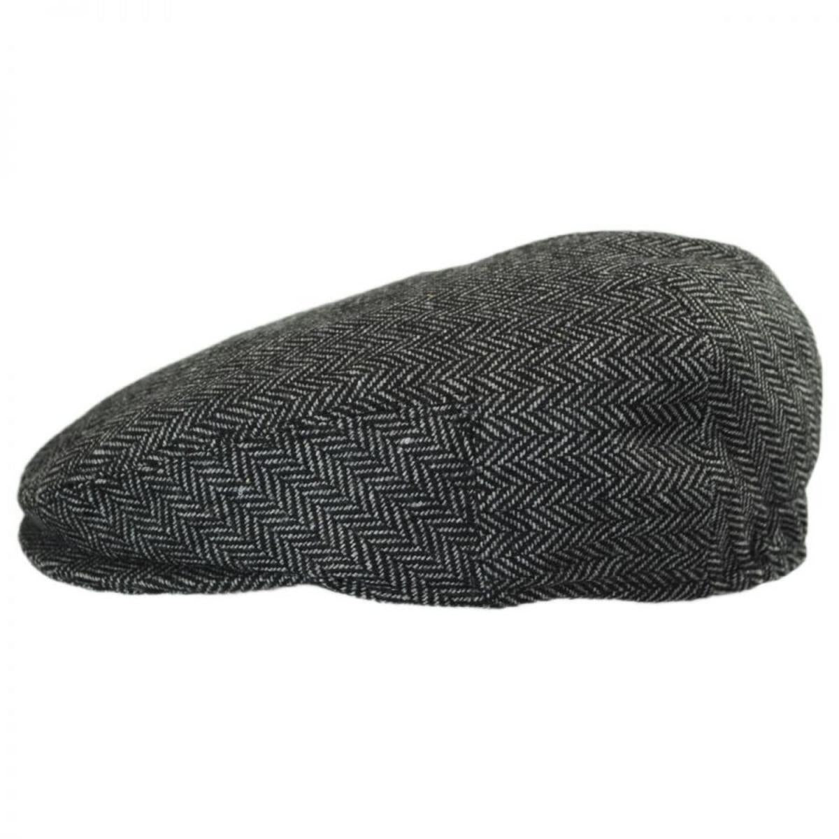 Jaxon Hats | Kid's Herringbone Wool Blend Ivy Cap | 512104 | profile | CHARCOAL