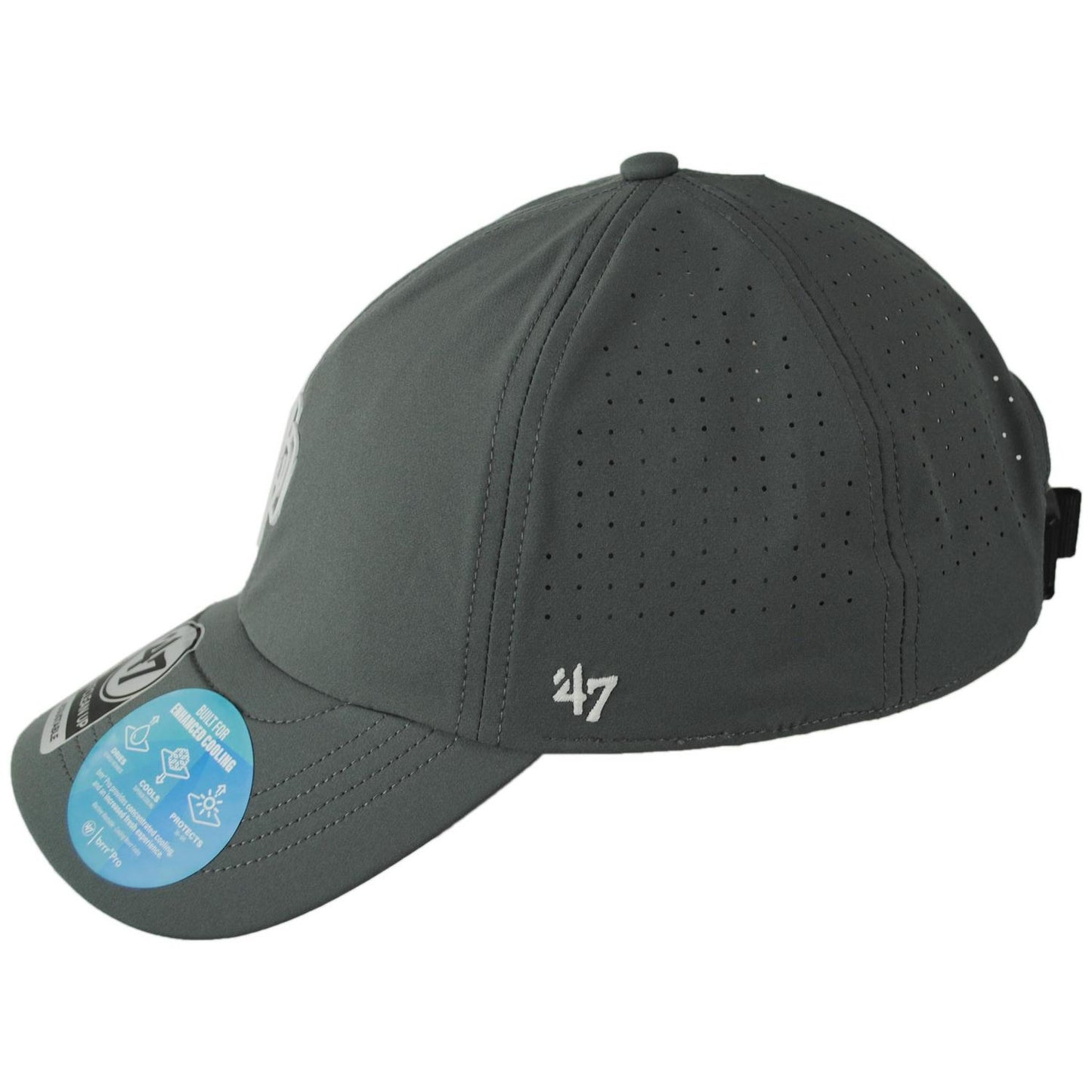 47 Brand | San Diego Padres MLB Cycle Clean Up Adjustable Baseball Cap Dad Hat | 204422 | profile | SHADOW GREY