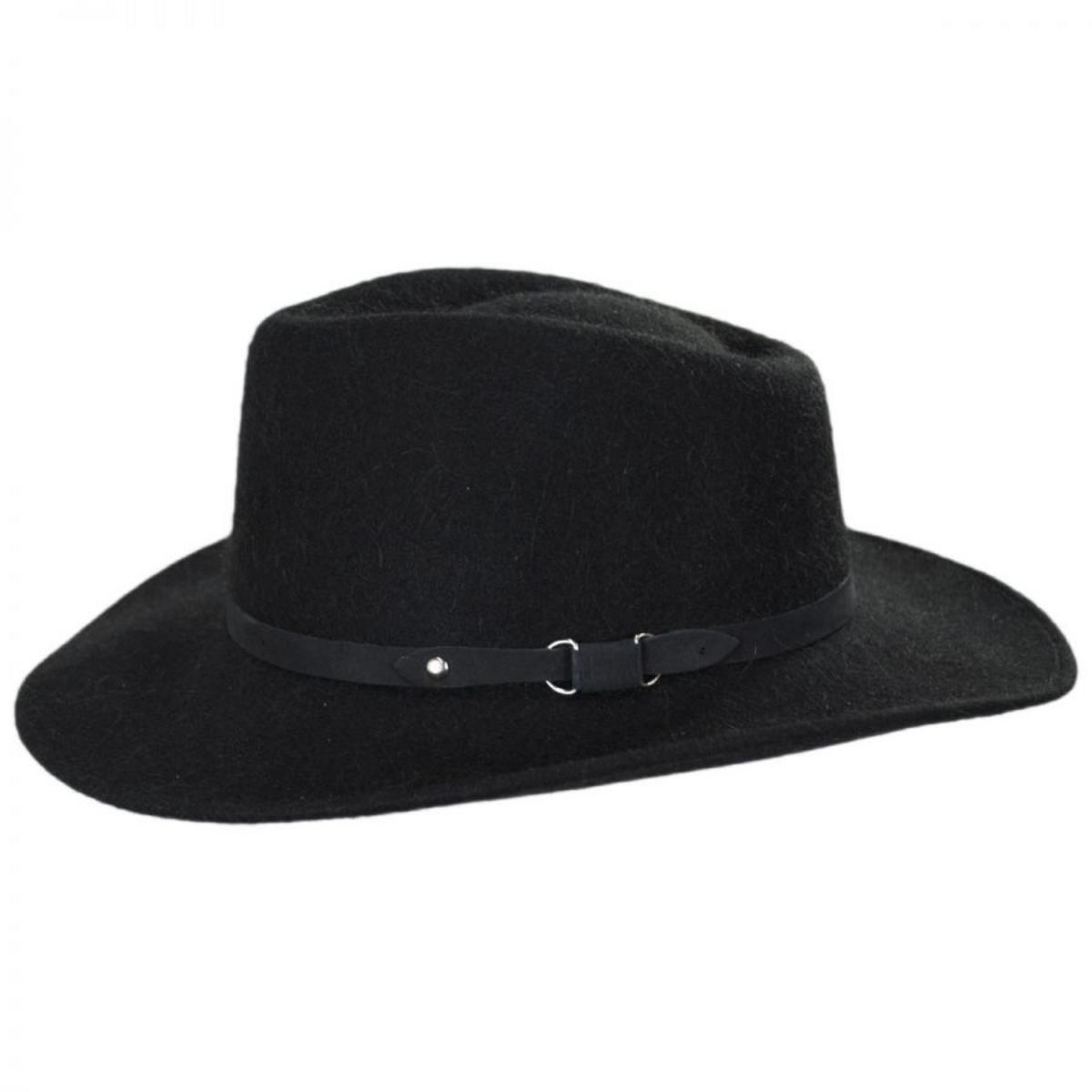 Bigalli | Melbourne Alpaca and Wool Felt Outback Hat | 131417 | profile | BLACK