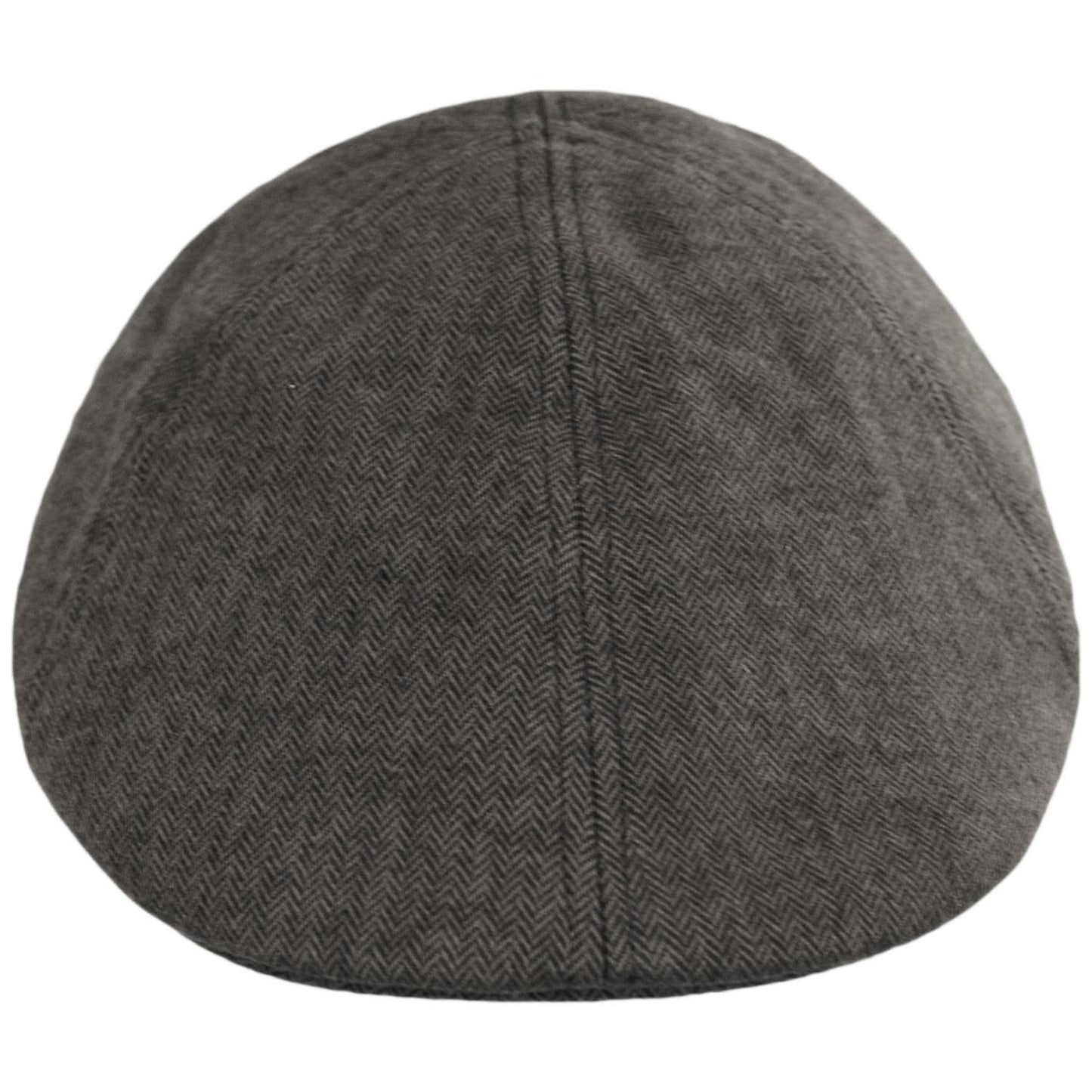 Baskerville Hat Company | Newport Cotton Herringbone Duckbill Ivy Cap | 167679 | front | BLACK/GREY