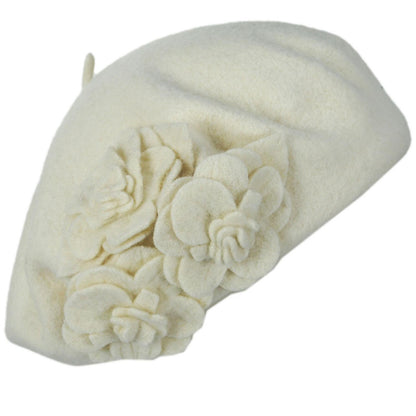 San Diego Hat Company | Fleur Wool Beret | 151613 | lead | IVORY