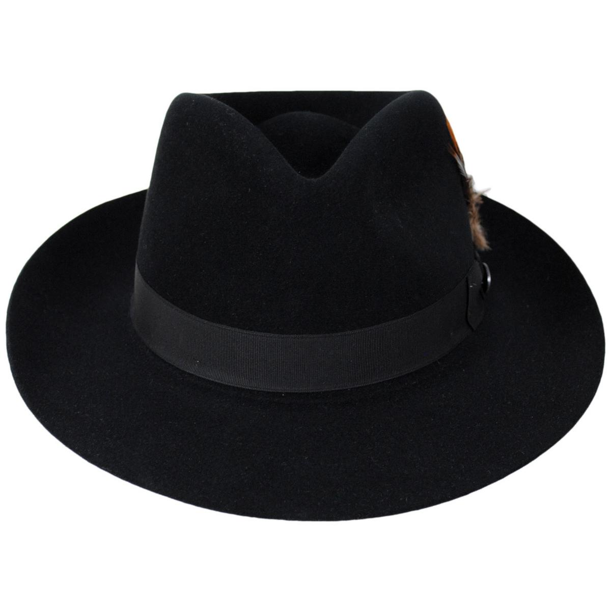 Stetson | Chatham Fur Felt Fedora Hat | 130610 | front | BLACK